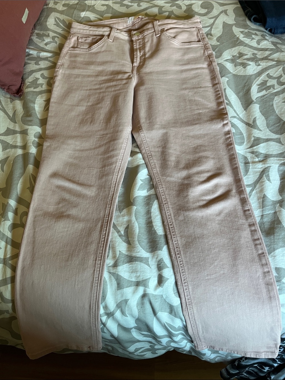 7 For All Mankind Straight-Leg Jeans in Soft Blush